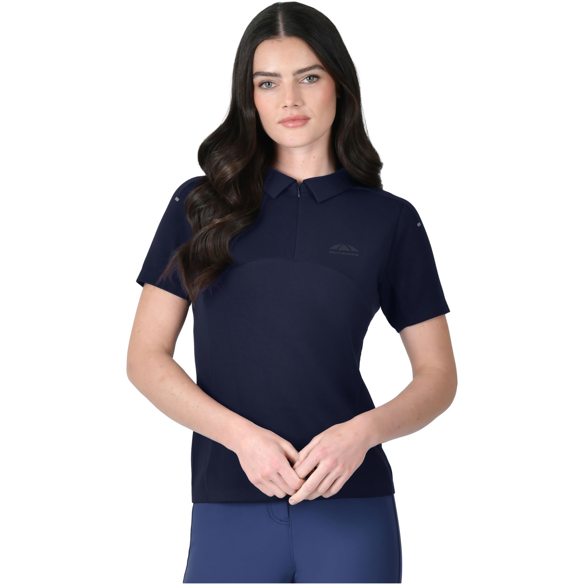 2026 WeatherBeeta Womens 37.5 Short Sleeve Performance Polo 1029991007 - Navy